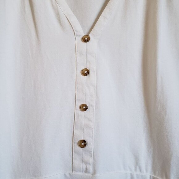 Modcloth Organic Cotton Sleeveless V-Neck Top Lace Detail White Size Women's 2X - Picture 5 of 9